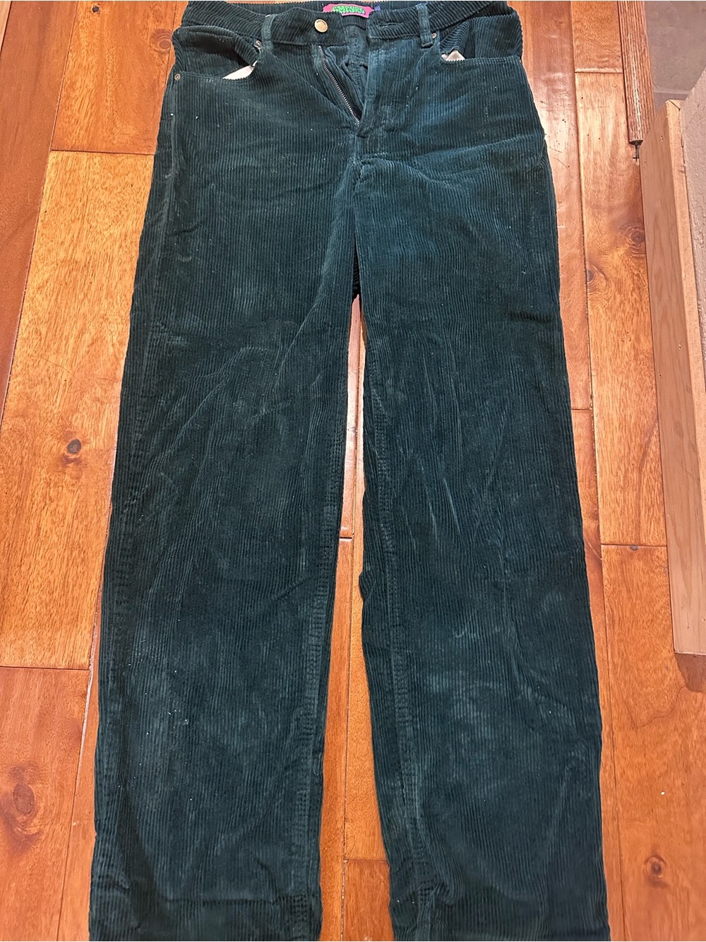 Empyre Women's Dark Green Corduroy Wide Leg Jeans